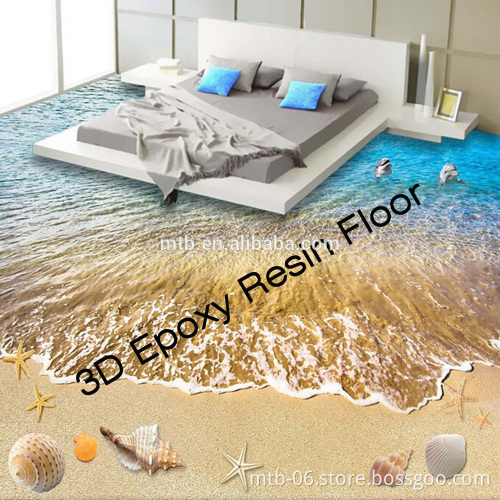 Scratch Resistant 3D Epoxy Resin Floor for Bathroom